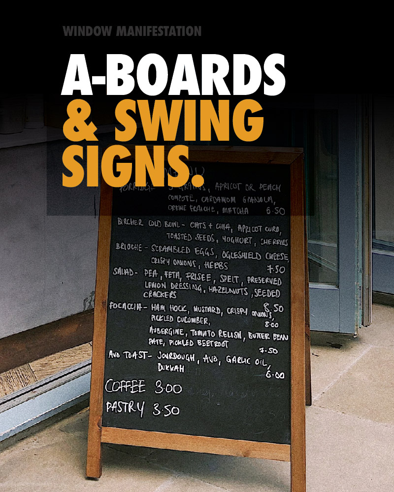 ABOARDS & SWING SIGNS - STREET ADVERTISING SIGNAGE